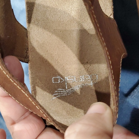 Dansko Savanah brown leather adjustable wedge sandals - Picture 12 of 14